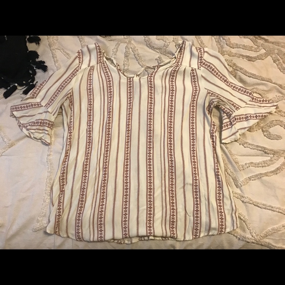 Beautiful white and red striped top